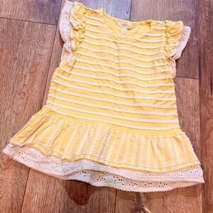 Matilda Jane Yellow and White Striped Ruffled Top